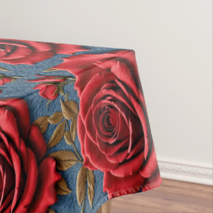 Velvety Red Roses  Tablecloth