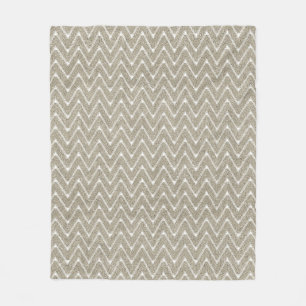 Velvety Sand Brown Small Chevron Pattern Fleece Blanket