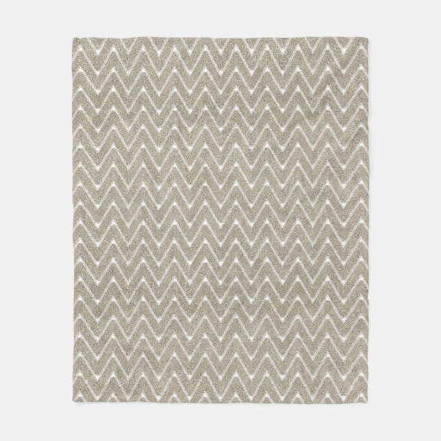 Velvety Sand Brown Small Chevron Pattern Fleece Blanket (Front)