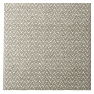 Velvety Sand Brown Small Chevron Pattern Tile