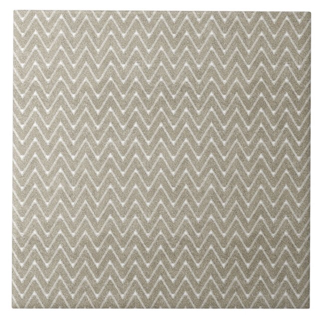 Velvety Sand Brown Small Chevron Pattern Tile (Front)