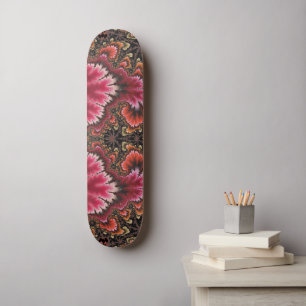 Velvety Soft Pink Floral Look Fractal Abstract Skateboard