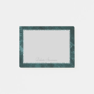 Velvety Teal Damask   Dark Green Grunge Baroque Post-it Notes