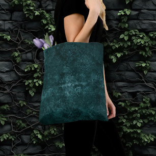 Velvety Teal Damask Dark Green Grunge Baroque Tote Bag