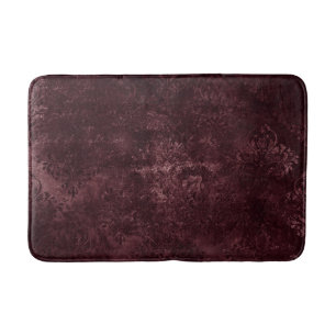 Velvety Wine Damask   Bordeaux Sangria Grunge Glam Bath Mat