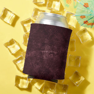 Velvety Wine Damask   Bordeaux Sangria Grunge Glam Can Cooler