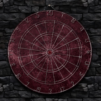 Velvety Wine Damask | Bordeaux Sangria Grunge Glam Dartboard