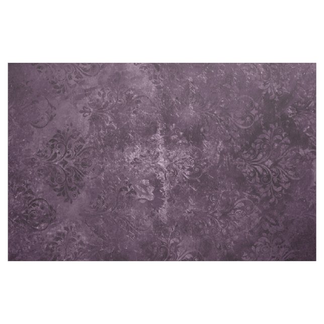 Velvety Wine Damask | Bordeaux Sangria Grunge Glam Fabric (Yard)