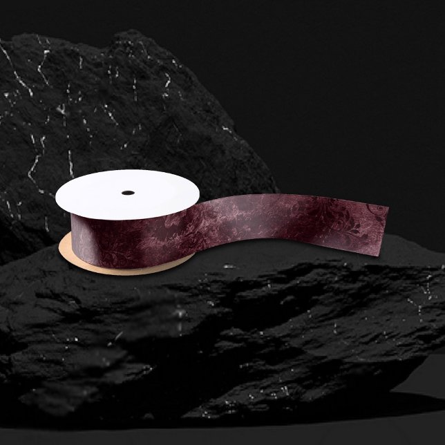 Velvety Wine Damask | Bordeaux Sangria Grunge Glam Satin Ribbon (Creator Uploaded)