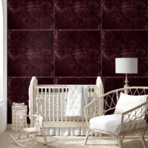 Velvety Wine Damask Maroon Merlot Grunge Baroque Wallpaper