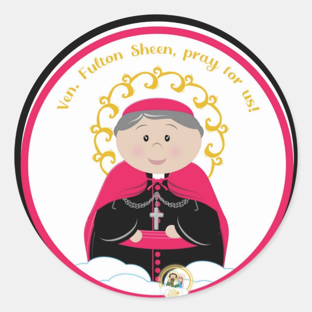 Ven. Fulton Sheen Classic Round Sticker (Front)