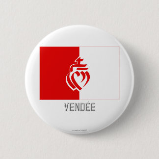 Vendée flag with name 6 cm round badge