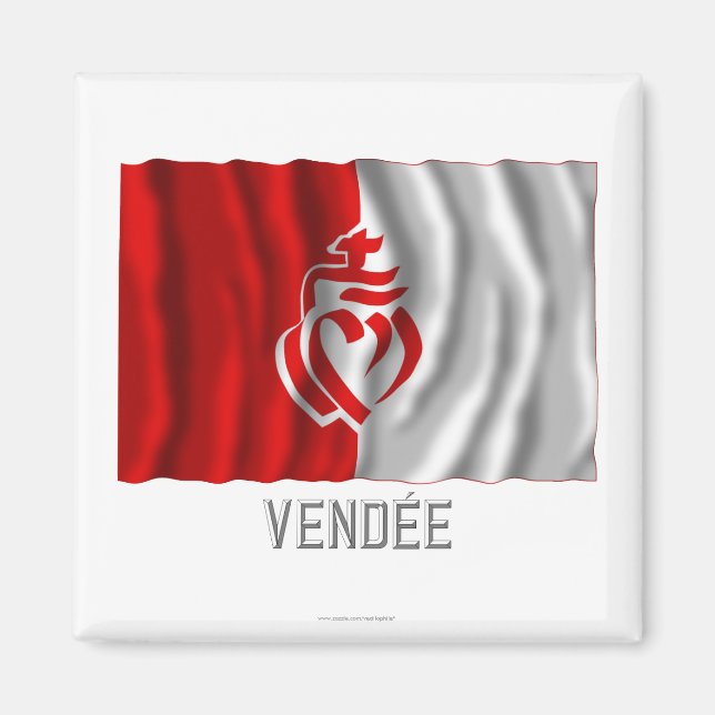 Vendée waving flag with name magnet (Front)