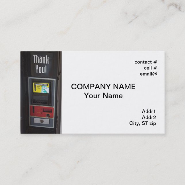 vending machine business card (Front)