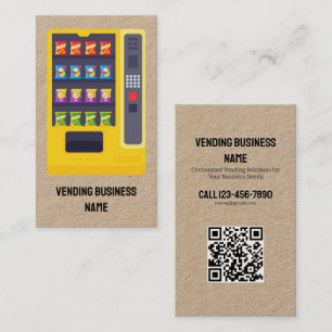Vending Machine Custom QR Kraft Business Card