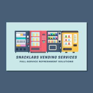 Vending Machines Refreshment Solutions Modern Business Card