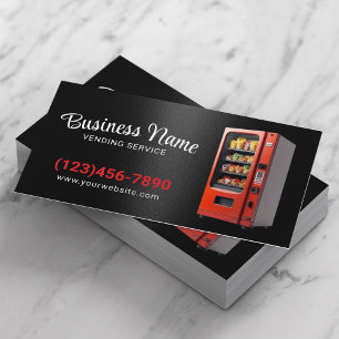 Vending Machines Service Modern Black Metal Business Card