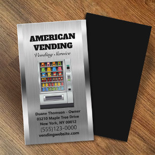  Vending Service Food Snack Vendor Metal Design   Business Card