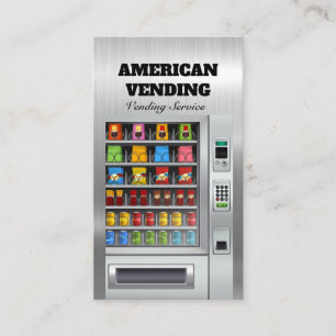  Vending Service Food Snack Vendor Metal Design Business Card