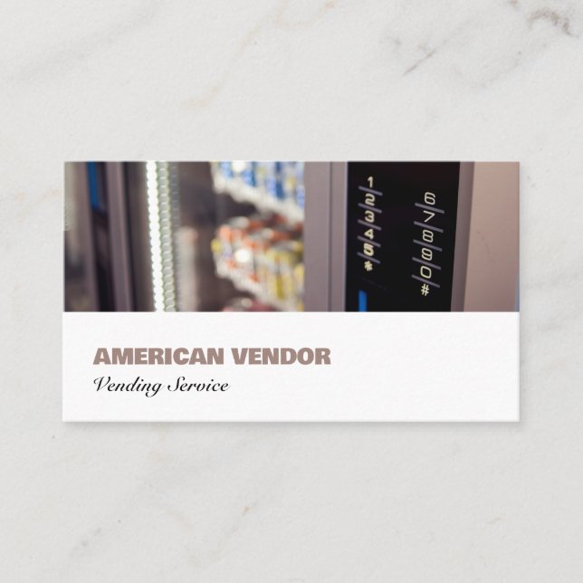 Vending Service QR Code Vendor Food Snack Business Card (Front)