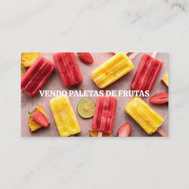 Vendo paletas de frutas business card (Front)