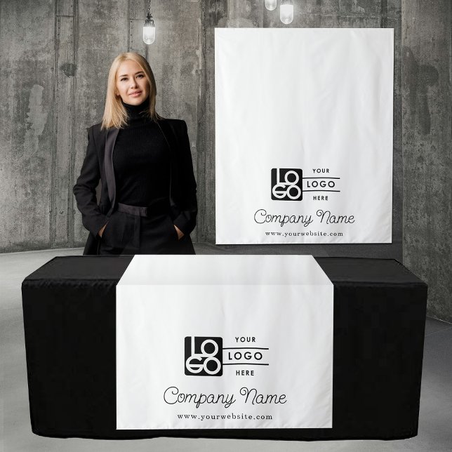 Vendor Business Logo Table Runner Banner Script Tapestry (Vendor Business Logo Table Runner Banner Script Tapestry)