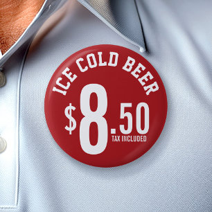 Vendor Concession Supplies - Ice Cold Beer Seller 7.5 Cm Round Badge