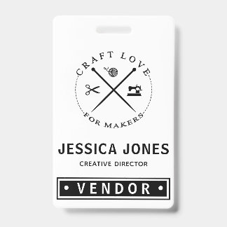 Vendor Show / Craft Fair NameTag ID Badge