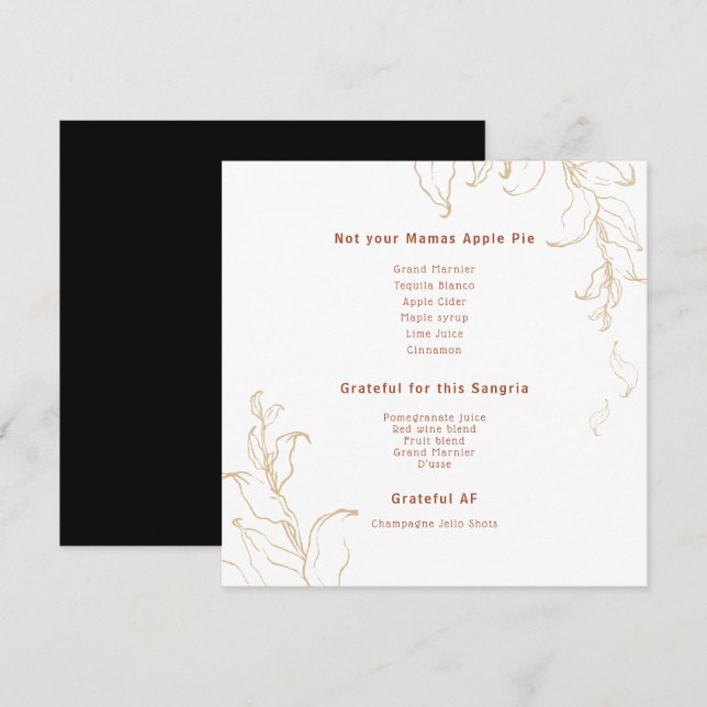 Vendor | Thanksgiving Drink Menu (Front/Back)