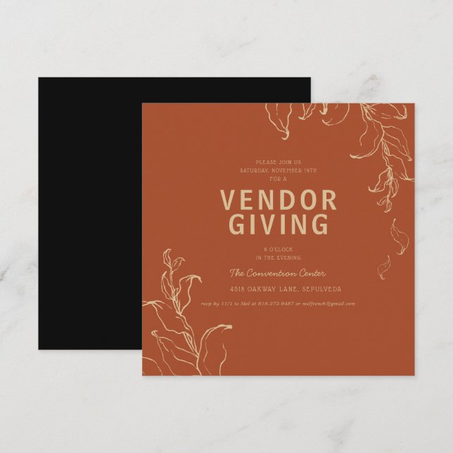 Vendor | Thanksgiving Party Invitation (Front/Back)