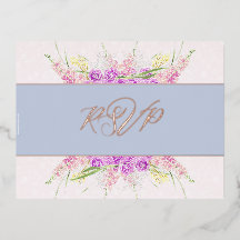 Vendretti Blue Ribbon and Bouquet-Foil RSVP
