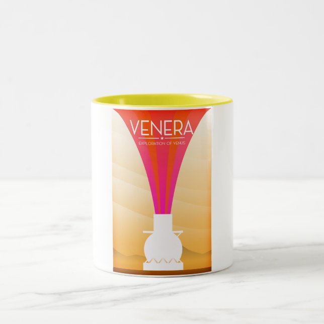 Venera Exploration of Venus Two-Tone Coffee Mug (Center)
