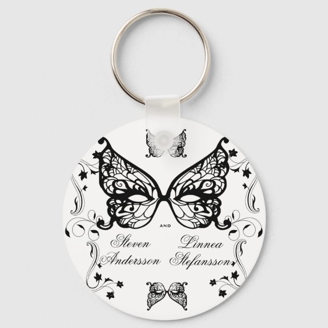 Venetia Carnivale Masque Victorian Ornate Flourish Key Ring (Front)