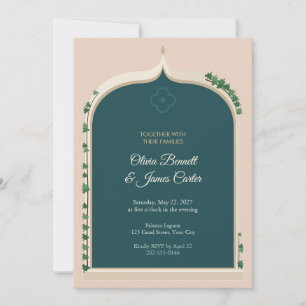 Venetian Arch Window and Ivy Wedding Invitation