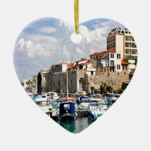 Venetian arsenalharbour Heraklion Crete Greece Ceramic Tree Decoration