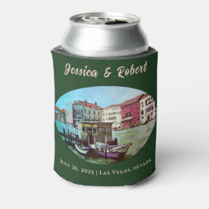 Venetian Boats Custom Photos Wedding Can Cooler