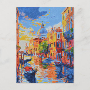 Venetian Canal at Sunset  Holiday Postcard