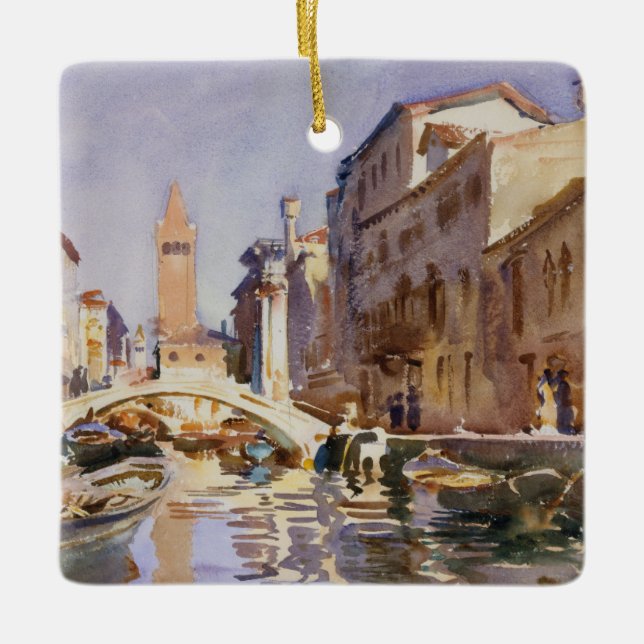 Venetian Canal Ceramic Ornament (Front)