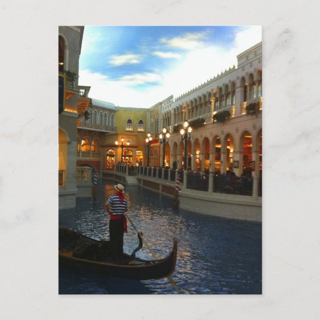 Venetian Canal Gondola Ride, Fabulous Las Vegas Postcard (Front)