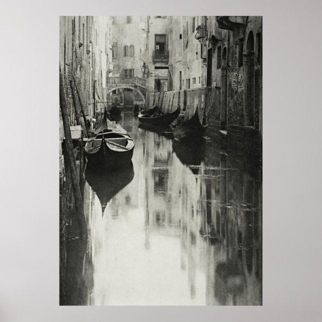 Venetian Canal Serenity: Vintage Stieglitz Art Poster (Front)