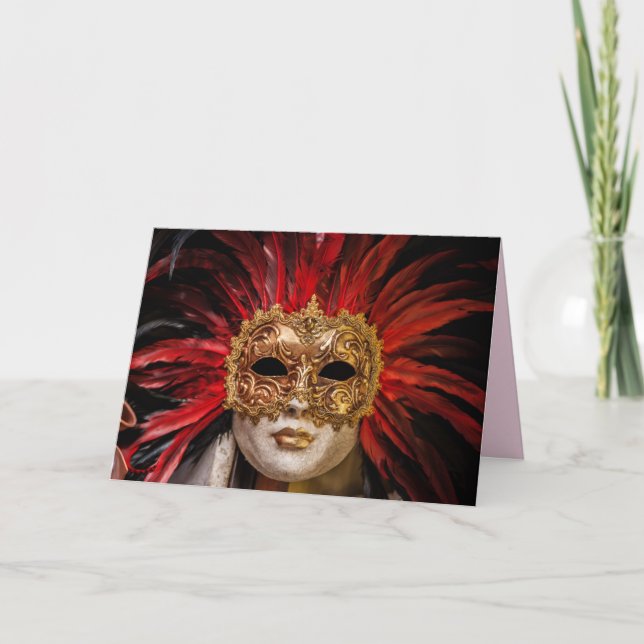 venetian carnival mask greeting card (Front)