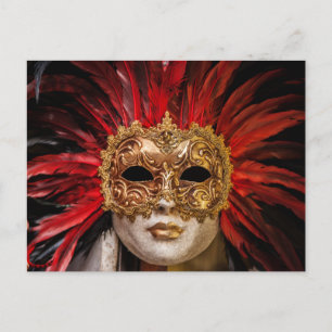 venetian carnival mask postcard