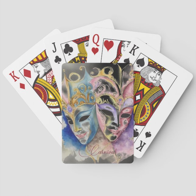 Venetian Carnival Masks Playing Cards (Back)