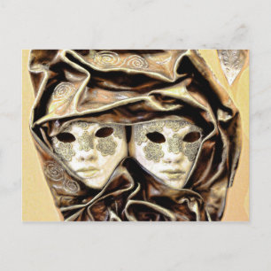 Venetian Carnival Masks Postcard