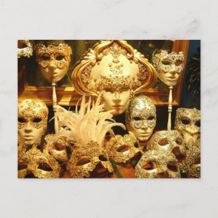 Venetian Carnival Masks Postcard