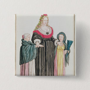 Venetian Courtesan 15 Cm Square Badge