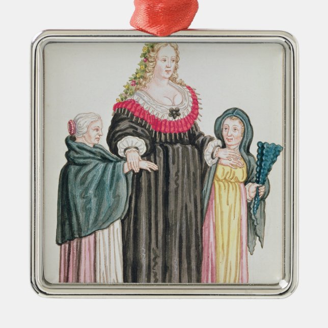 Venetian Courtesan Metal Tree Decoration (Front)