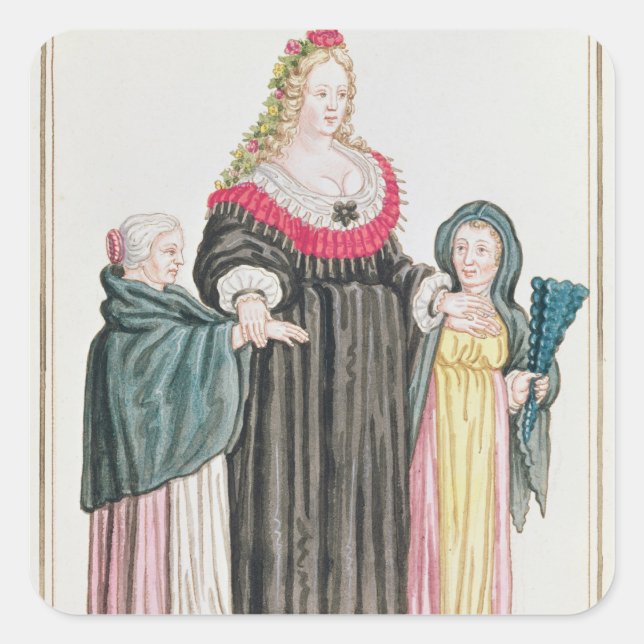 Venetian Courtesan Square Sticker (Front)