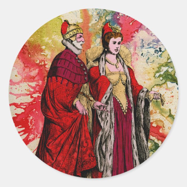 Venetian Doge and Dogeressa by Michael Moffa Classic Round Sticker (Front)