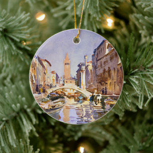 Venetian Elegance by John Singer Sargent Ceramic Tree Decoration
